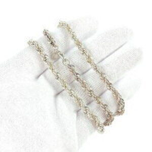 Tiffany Twist Chain Long Necklace Combination Sterling Silver Gold White